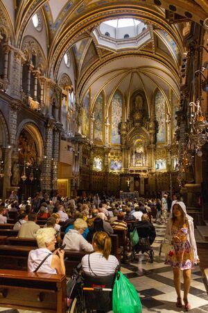 MONTSERRAT, SPAIN - MAY 27, 2011: Montserrat church in serviceのeditorial素材