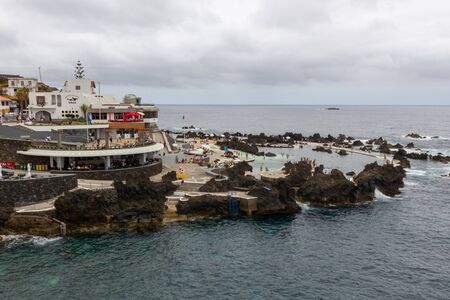 PORTO MONIZ, PORTUGAL - JULY 19, 2017: Buildings and natural swimming pools at Porto Monizのeditorial素材