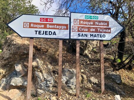 Signs to all high peaks on Gran Canariaのeditorial素材