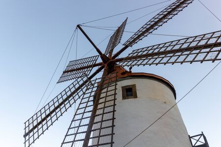 Mill wicks against a clear blue sky from the old mill in Mogan