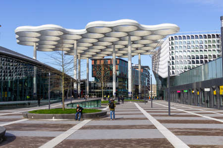 Station square with modern roof in Utrecht