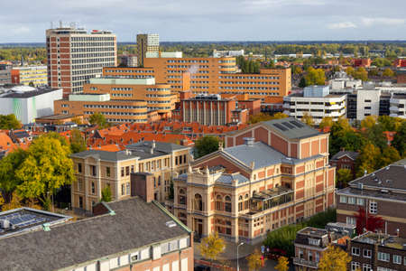 Aerial cityscape of Groningenのeditorial素材