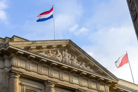 Dutch and Utrecht flagのeditorial素材