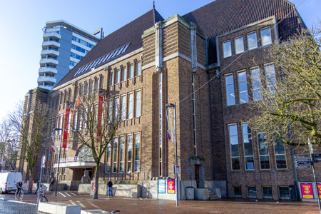 Utrecht library in old post officeのeditorial素材
