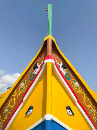 Bow of a Maltese Luzzuの写真素材