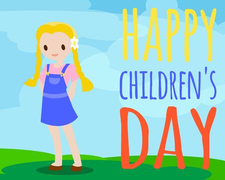 Happy children's day background, vector illustrationのイラスト素材