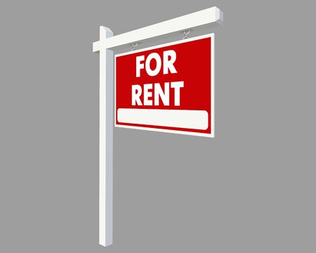 For Rent Vector Real Estate Sign in flat styleのイラスト素材