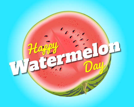 National Watermelon Day Vector Illustration. Suitable for Greeting card, poster and banner.のイラスト素材