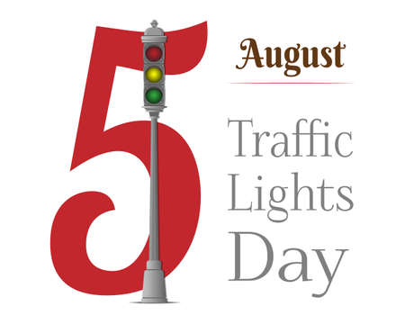 International traffic lights day poster or greetind card design. Holiday lettering for banner, placard, invitation, advertisement, postcard. Vector illustration.のイラスト素材