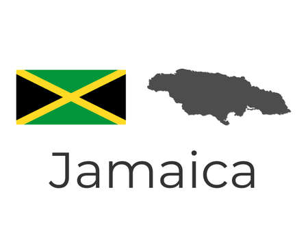 A Map of the country of Jamaica with flag. Isolated on white background. EPS10.のイラスト素材