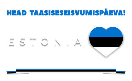 greetings card to the anniversary of Estonia's independence. Vector illustration .のイラスト素材