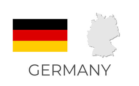 High detailed vector map of Germany with flag.のイラスト素材