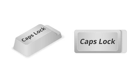 Caps Lock button computer keyboard 3d isometric and flat vector illustration. EPS10.