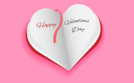 Valentines day sale background with Heart Shaped Book. Vector illustration.banners.Wallpaper.flyers, invitation, posters, brochure, voucher discount.のイラスト素材