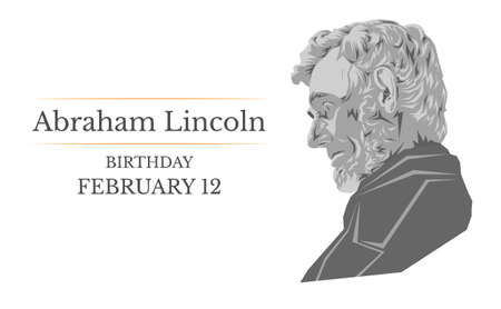 February 12 Lincoln day: A vector illustration of a portrait of the sixteenth President of the USA Abraham Lincoln on an white background.のイラスト素材