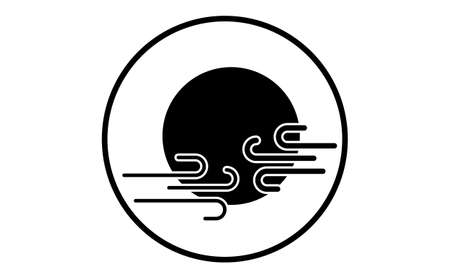 Weather icon of sun and clouds, vector illustration. Sticky symbol of forecast. Meteorological infographics sign. Web icon vector design. EPS10.のイラスト素材