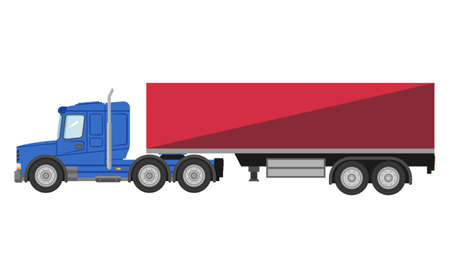 Vector cargo truck isolated on white backgroundのイラスト素材