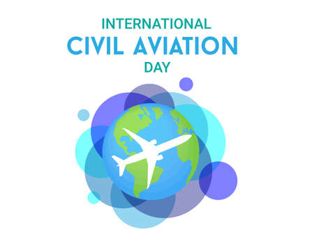 International Civil Aviation Day poster design. Poster, card, banner, background design. EPS 10.のイラスト素材