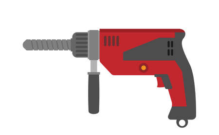 Electric drill vector icon isolated on white backgroundのイラスト素材