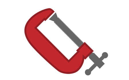 Clamp compression tool vector icon. Colored vector icon isolated on white backgroundのイラスト素材