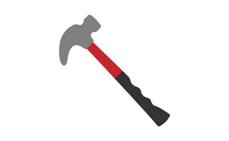 Red hammer vector icon isolated on white backgroundのイラスト素材
