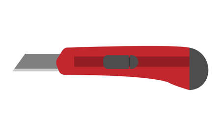 Red cutter knife isolated isolated on white backgroundのイラスト素材