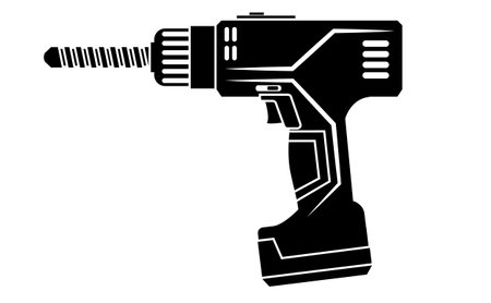 Electric drill vector icon isolated on white backgroundのイラスト素材