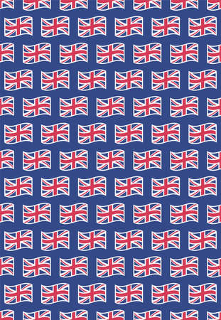 Union jack flag vector seamless pattern on blue backgroundのイラスト素材