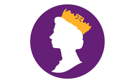 profile of royal person on purple backgroundのイラスト素材