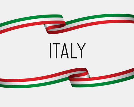 The flag of Italy wavy, poster concept, card, banner, background designのイラスト素材