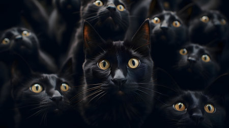 Close-up portrait of a cats looking into the cameraの素材
