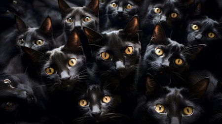 Close-up portrait of a cats looking into the cameraの素材