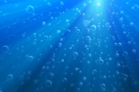 Deep Underwater with bubbles. Hi res backgroundの写真素材