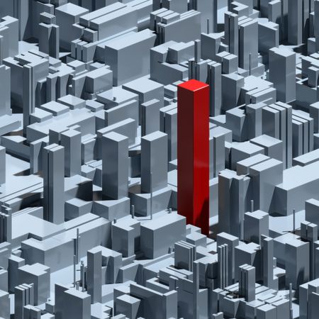 3d Abstract urban background and individuality concept