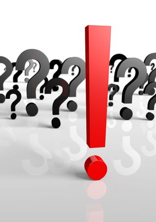 Too Many Questions, only one exclamation mark! 3d renderingの写真素材