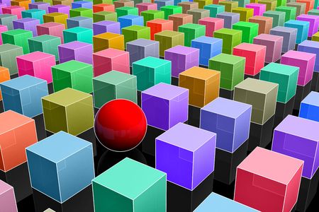 Individuality concept. 3d coloristic. High resolution rendering.の写真素材