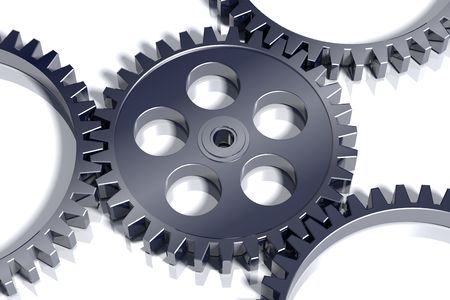3d steel gears. Hi-res rendering.の写真素材