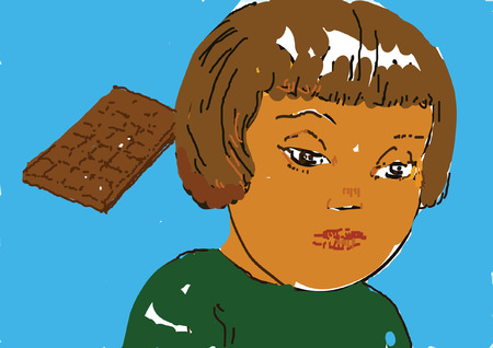 chocolate, candy, kidのイラスト素材