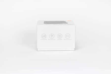 Pranburi Thailand-December 1,2021 :Xiaomi 70mai Dash cam 4k A800 box on white background which can...