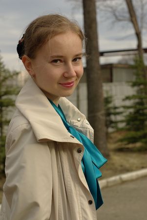 female in the streetの写真素材