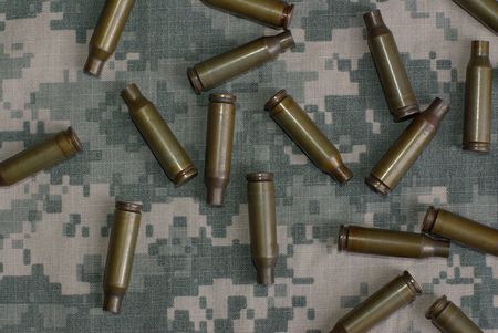 us army uniform and shellsの写真素材