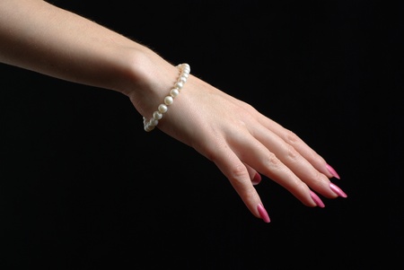 hand with a braceletの写真素材
