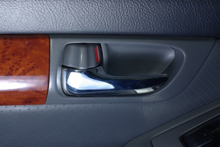 Door handle inside the carの写真素材