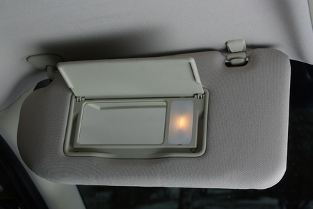Sun visor with mirror in a carの写真素材