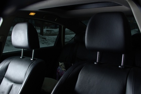 Leather black seat in a carの写真素材