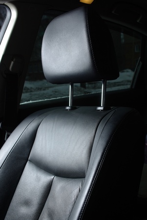 Black seat in a carの写真素材