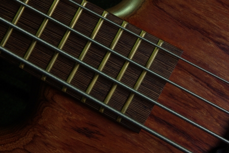 Guitar with brown body