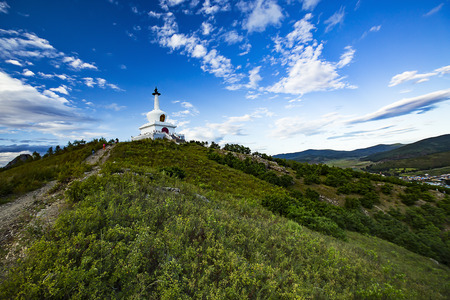 pagoda at hill Sceneryの写真素材