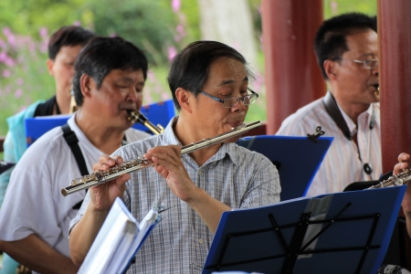 Shooting a group of old people organized ensembleのeditorial素材