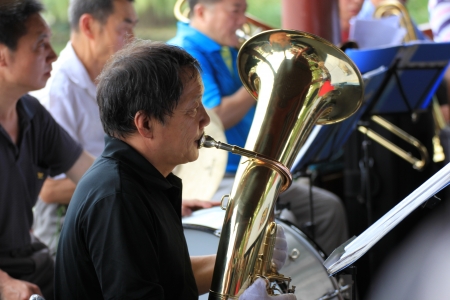 Shooting a group of old people organized ensembleのeditorial素材